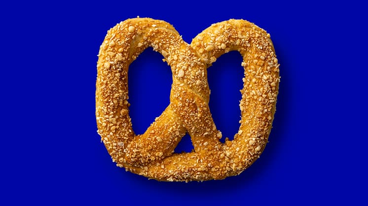 Warm sweet almond soft pretzel with cinnamon sugar in Temple Hills MD